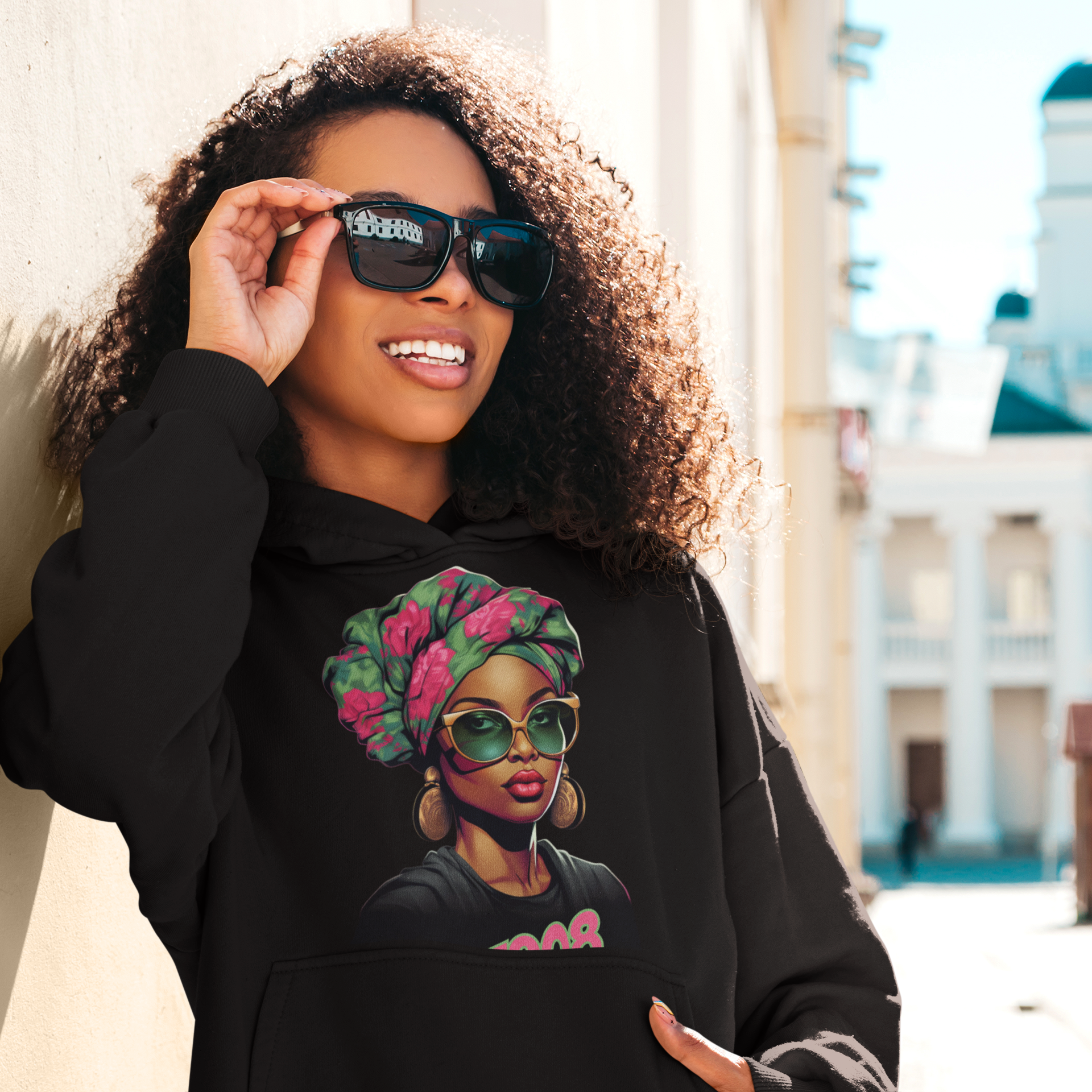 1908 Head Wrap  Queen Hoodie