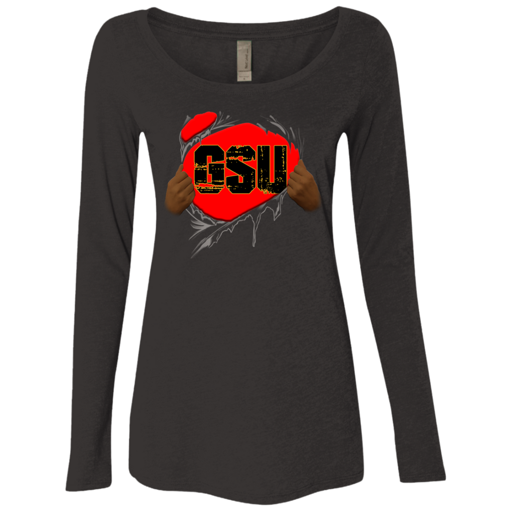 GSU Ripped Ladies' Triblend LS Scoop