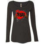 GSU Ripped Ladies' Triblend LS Scoop