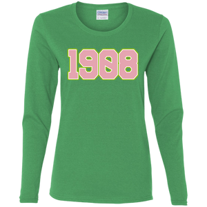 Greek Year 1908 Ladies' Cotton LS T-Shirt
