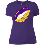 Purple and Gold Lips Slim Fit