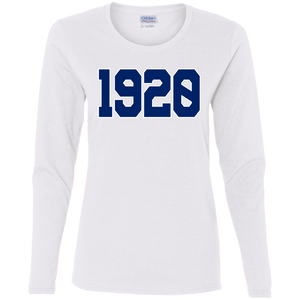 Greek Year 1920 Ladies' Cotton LS T-Shirt