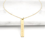 Gold Personalized Vertical Bar Necklace