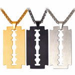 Razor Blade Necklace Silver/Gold/Black