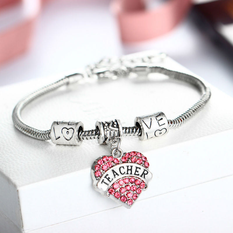 Hot Heart Teacher Bracelet