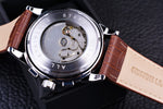 Rose Gold Case Genuine Leather Strap Mens Luxury Watch