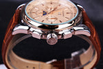 Rose Gold Case Genuine Leather Strap Mens Luxury Watch