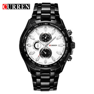 Mens Luxury Gold Black Military Sport Watch- Multiple Color Faces Available.
