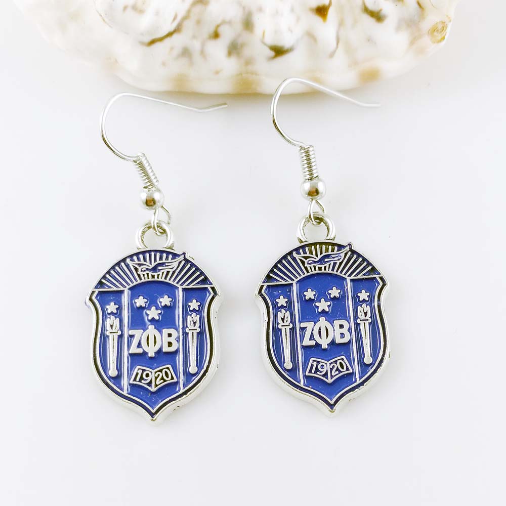 ZETA PHI BETA  Sorority  Shield earrings