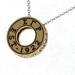 Silver  SGR EST 1922 Pendant Necklace With CZ Stones Around